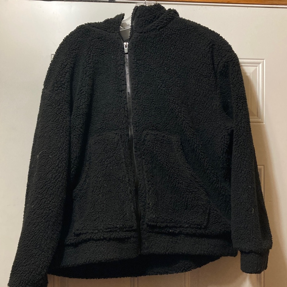 Fabletics Cozy‎ Black Sherpa Jacket L